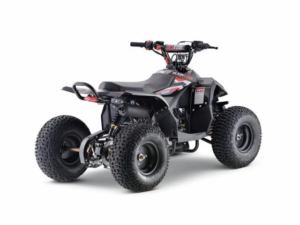 10TEN 110 RXR Kids Quad Bike front angle on dirt trail