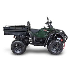 TGB Landmaster 600 Green ATV off-roading through rocky terrain