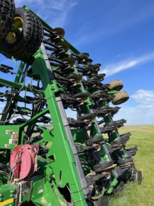 2014 John Deere 1895 Air Seeder in the field