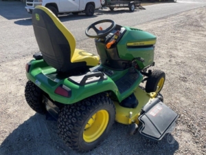 2021 John Deere X580 Garden Tractor mowing large lawn