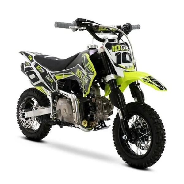 10Ten 90R 90cc MX Kids Dirt Bike on a dirt trail