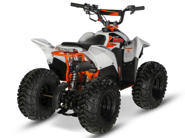 KAYO FOX AY70-2 ATV front view with sporty graphics