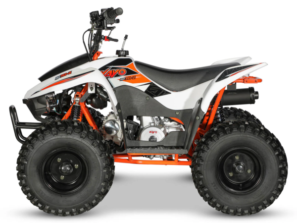 KAYO FOX AY70-2 ATV front view with sporty graphics