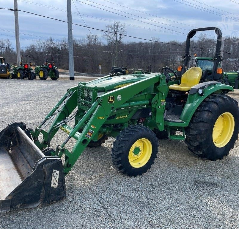 2015 John Deere 4044R tractor in action on the field